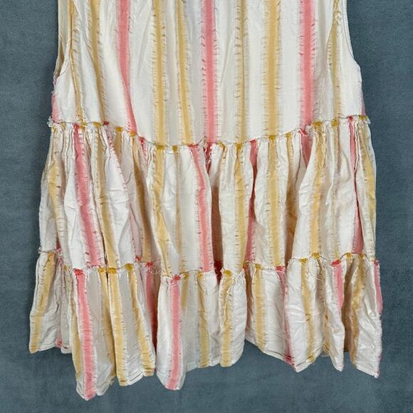 Free People Dress Womens Medium Pink Babydoll Tiered Boho Beach Whimsy Fairy - Picture 6 of 13